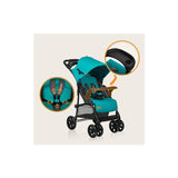 Carucior sport, Lionelo, Emma Plus, Cu tavita, 2 Suporturi pentru pahar, Geanta accesorii, Conform cu standardul european de securitate EN1888-1, Vivid Turquoise