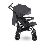 Carucior sport compact, Lionelo, Irma, Spatar ajustabil in 4 pozitii, Suport picioare reglabil, Manere rotative, Pliere tip umbrela, 6- 36 luni, Pana la 15 kg, Conform cu EN1888-1:2018, Gri/Negru