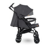 Carucior sport compact, Lionelo, Irma, Spatar ajustabil in 4 pozitii, Suport picioare reglabil, Manere rotative, Pliere tip umbrela, 6- 36 luni, Pana la 15 kg, Conform cu EN1888-1:2018, Gri/Negru