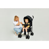 Carucior sport compact, Lionelo, Irma, Spatar reglabil in 4 pozitii, Suport picioare reglabil, Manere rotative, Pliere tip umbrela, 6- 36 luni, Pana la 15 kg, Conform cu EN1888-1:2018, Gri/Negru