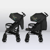 Carucior sport compact, Lionelo, Irma, Spatar reglabil in 4 pozitii, Suport picioare reglabil, Manere rotative, Pliere tip umbrela, 6- 36 luni, Pana la 15 kg, Conform cu EN1888-1:2018, Negru