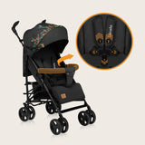Carucior sport compact, Lionelo, Irma, Spatar reglabil in 4 pozitii, Suport picioare reglabil, Manere rotative, Pliere tip umbrela, 6- 36 luni, Pana la 15 kg, Conform cu EN1888-1:2018, Negru