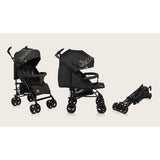 Carucior sport compact, Lionelo, Irma, Spatar reglabil in 4 pozitii, Suport picioare reglabil, Manere rotative, Pliere tip umbrela, 6- 36 luni, Pana la 15 kg, Conform cu EN1888-1:2018, Negru