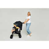 Carucior sport compact, Lionelo, Irma, Spatar ajustabil in 4 pozitii, Suport picioare reglabil, Manere rotative, Pliere tip umbrela, 6- 36 luni, Pana la 15 kg, Conform cu EN1888-1:2018, Negru