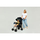 Carucior sport compact, Lionelo, Irma, Spatar ajustabil in 4 pozitii, Suport picioare reglabil, Manere rotative, Pliere tip umbrela, 6- 36 luni, Pana la 15 kg, Conform cu EN1888-1:2018, Negru