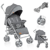 Carucior sport compact, Lionelo, Irma, Spatar reglabil in 4 pozitii, Suport picioare reglabil, Manere rotative, Pliere tip umbrela, 6- 36 luni, Pana la 15 kg, Conform cu EN1888-1:2018, Gri