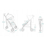 Carucior sport compact, Lionelo, Irma, Spatar reglabil in 4 pozitii, Suport picioare reglabil, Manere rotative, Pliere tip umbrela, 6- 36 luni, Pana la 15 kg, Conform cu EN1888-1:2018, Gri