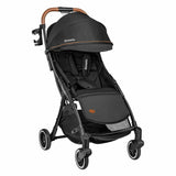 Carucior sport, Lionelo, Julie One, De la nastere, Greutate redusa, Cu accesorii, Cadru din aluminiu, 0-22 kg, Pliere compacta pentru avion, Conform cu standardele europene de securitate EN1888-1 si EN1888-2, Negru