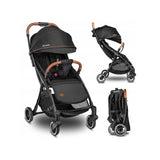 Carucior sport, Lionelo, Julie One, De la nastere, Greutate redusa, Cu accesorii, Cadru din aluminiu, 0-22 kg, Pliere compacta pentru avion, Conform cu standardele europene de securitate EN1888-1 si EN1888-2, Negru