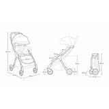 Carucior sport, Lionelo, Julie One, De la nastere, Greutate redusa, Cu accesorii, Cadru din aluminiu, 0-22 kg, Pliere compacta pentru avion, Conform cu standardele europene de securitate EN1888-1 si EN1888-2, Negru