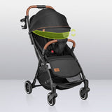 Carucior sport, Lionelo, Julie One, De la nastere, Greutate redusa, Cu accesorii, Cadru din aluminiu, 0-22 kg, Pliere compacta pentru avion, Conform cu standardele europene de securitate EN1888-1 si EN1888-2, Negru