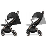 Carucior sport, Lionelo, Julie One, De la nastere, Greutate redusa, Cu accesorii, Cadru din aluminiu, 0-22 kg, Pliere compacta pentru avion, Conform cu standardele europene de securitate EN1888-1 si EN1888-2, Negru/Auriu