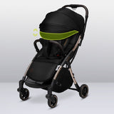 Carucior sport, Lionelo, Julie One, De la nastere, Greutate redusa, Cu accesorii, Cadru din aluminiu, 0-22 kg, Pliere compacta pentru avion, Conform cu standardele europene de securitate EN1888-1 si EN1888-2, Negru/Auriu