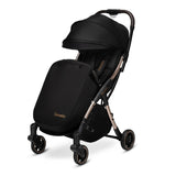 Carucior sport, Lionelo, Julie One, De la nastere, Greutate redusa, Cu accesorii, Cadru din aluminiu, 0-22 kg, Pliere compacta pentru avion, Conform cu standardele europene de securitate EN1888-1 si EN1888-2, Negru/Auriu
