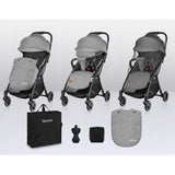 Carucior sport, Lionelo, Julie One, De la nastere, Greutate redusa, Cu accesorii, Cadru din aluminiu, 0-22 kg, Pliere compacta pentru avion, Conform cu standardele europene de securitate EN1888-1 si EN1888-2, Gri