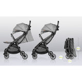 Carucior sport, Lionelo, Julie One, De la nastere, Greutate redusa, Cu accesorii, Cadru din aluminiu, 0-22 kg, Pliere compacta pentru avion, Conform cu standardele europene de securitate EN1888-1 si EN1888-2, Gri