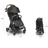 Carucior sport, Lionelo, Julie One, De la nastere, Greutate redusa, Cu accesorii, Cadru din aluminiu, 0-22 kg, Pliere compacta pentru avion, Conform cu standardele europene de securitate EN1888-1 si EN1888-2, Verde Tropical