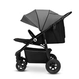 Carucior sport, Lionelo, Natt, De la nastere, Cu accesorii si capotina XXL reglabila, 0 - 22 kg, Conform cu standardele europene de securitate EN1888-1, EN1888-2, Gri