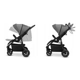 Carucior sport, Lionelo, Natt, De la nastere, Cu accesorii si capotina XXL reglabila, 0 - 22 kg, Conform cu standardele europene de securitate EN1888-1, EN1888-2, Gri