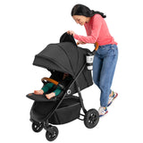 Carucior sport, Lionelo, Natt, De la nastere, Cu accesorii si capotina XXL reglabila, 0 - 22 kg, Conform cu standardele europene de securitate EN1888-1, EN1888-2, Gri