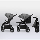 Carucior sport, Lionelo, Natt, De la nastere, Cu accesorii si capotina XXL reglabila, 0 - 22 kg, Conform cu standardele europene de securitate EN1888-1, EN1888-2, Gri