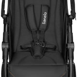 Carucior sport, Lionelo, Natt, De la nastere, Cu accesorii si capotina XXL reglabila, 0 - 22 kg, Conform cu standardele europene de securitate EN1888-1, EN1888-2, Negru Onyx