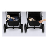 Carucior sport, Lionelo, Natt, De la nastere, Cu accesorii si capotina XXL reglabila, 0 - 22 kg, Conform cu standardele europene de securitate EN1888-1, EN1888-2, Negru Onyx