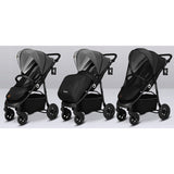 Carucior sport, Lionelo, Natt, De la nastere, Cu accesorii si capotina XXL reglabila, 0 - 22 kg, Conform cu standardele europene de securitate EN1888-1, EN1888-2, Negru Onyx