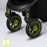 Carucior sport, Lionelo, Natt, De la nastere, Cu accesorii si capotina XXL reglabila, 0 - 22 kg, Conform cu standardele europene de securitate EN1888-1, EN1888-2, Negru Onyx