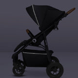 Carucior sport, Lionelo, Natt, De la nastere, Cu accesorii si capotina XXL reglabila, 0 - 22 kg, Conform cu standardele europene de securitate EN1888-1, EN1888-2, Negru Onyx