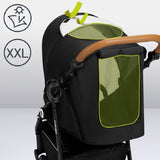 Carucior sport, Lionelo, Natt, De la nastere, Cu accesorii si capotina XXL reglabila, 0 - 22 kg, Conform cu standardele europene de securitate EN1888-1, EN1888-2, Negru Onyx