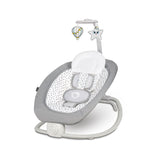 Fotoliu balansoar, Lionelo, Cu vibratii, Pascal Scandi, Cu 12 melodii linistitoare, Pliabil, 80x49 cm, Gri Deschis