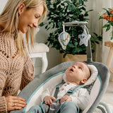 Fotoliu balansoar, Lionelo, Cu vibratii, Pascal Scandi, Cu 12 melodii linistitoare, Pliabil, 80x49 cm, Gri Deschis