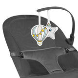 Fotoliu balansoar, Lionelo June AIR, Cu arcada cu jucarii, Ergonomic, Permite circulatia aerului, Balansare manuala, Pliabil, 0 luni+, Gri