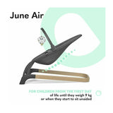 Fotoliu balansoar, Lionelo June AIR, Cu arcada cu jucarii, Ergonomic, Permite circulatia aerului, Balansare manuala, Pliabil, 0 luni+, Gri