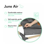 Fotoliu balansoar, Lionelo June AIR, Cu arcada cu jucarii, Ergonomic, Permite circulatia aerului, Balansare manuala, Pliabil, 0 luni+, Gri