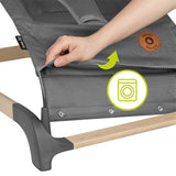 Fotoliu balansoar, Lionelo June AIR, Cu arcada cu jucarii, Ergonomic, Permite circulatia aerului, Balansare manuala, Pliabil, 0 luni+, Gri