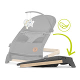 Fotoliu balansoar, Lionelo June AIR, Cu arcada cu jucarii, Ergonomic, Permite circulatia aerului, Balansare manuala, Pliabil, 0 luni+, Gri