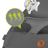 Fotoliu balansoar, Lionelo June AIR, Cu arcada cu jucarii, Ergonomic, Permite circulatia aerului, Balansare manuala, Pliabil, 0 luni+, Gri