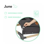 Fotoliu balansoar, Lionelo, June, Cu arcada cu jucarii, Ergonomic, Balansare manuala, Pliabil, 0 luni+, Gri