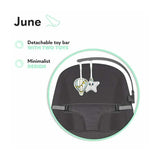 Fotoliu balansoar, Lionelo, June, Cu arcada cu jucarii, Ergonomic, Balansare manuala, Pliabil, 0 luni+, Gri