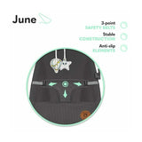 Fotoliu balansoar, Lionelo, June, Cu arcada cu jucarii, Ergonomic, Balansare manuala, Pliabil, 0 luni+, Gri