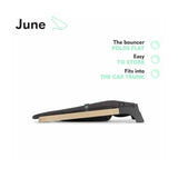 Fotoliu balansoar, Lionelo, June, Cu arcada cu jucarii, Ergonomic, Balansare manuala, Pliabil, 0 luni+, Gri