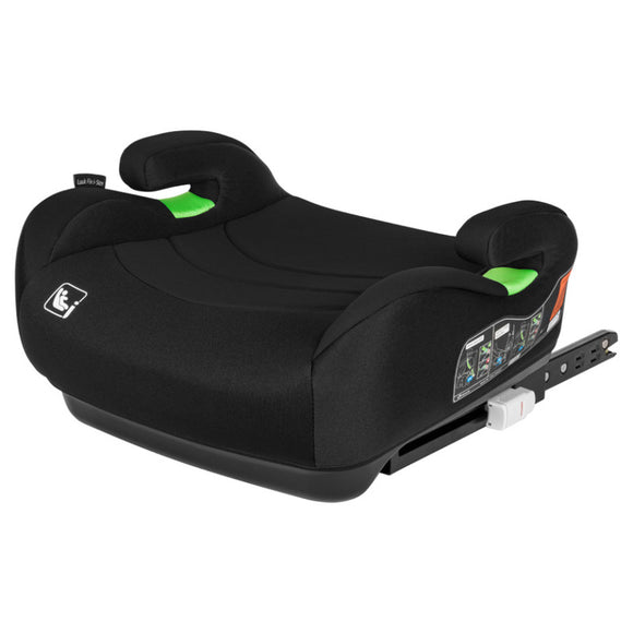 Inaltator auto, Lionelo, Luuk Fix I-size, 125- 150 cm, Instalare cu sistem Isofix si centura de prindere, Cu husa detasabila, Conform cu standardul european de securitate ECE R129, Negru