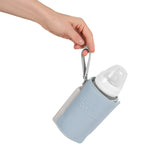 Incalzitor biberoane, Lionelo, ThermUp Go Plus, Portabil, Cu aspect elegant, Temperatura constanta pana la 24 h, Incarcare USB, Albastru deschis