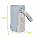 Incalzitor biberoane, Lionelo, ThermUp Go Plus, Portabil, Cu aspect elegant, Temperatura constanta pana la 24 h, Incarcare USB, Albastru deschis