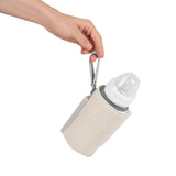 Incalzitor biberoane, Lionelo, ThermUp Go Plus, Portabil, Cu aspect elegant, Temperatura constanta pana la 24 h, Incarcare USB, Bej