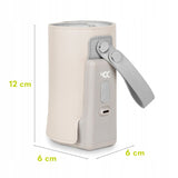 Incalzitor biberoane, Lionelo, ThermUp Go Plus, Portabil, Cu aspect elegant, Temperatura constanta pana la 24 h, Incarcare USB, Bej