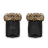 Manusi termice pentru carucior, Lionelo, Universale, Impermeabile, Interior din lana, Cu blana ecologica detasabila, Negru