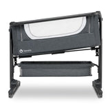 Patut co-sleeper, Lionelo, Timon, 3 in 1, Pliabil, Cu setare unghiulara, Reglabil in 6 pozitii pe inaltime, Din Aluminiu, 90x50 cm, Conform cu standardele europeane de securitate EN1130 si EN16890, Gri